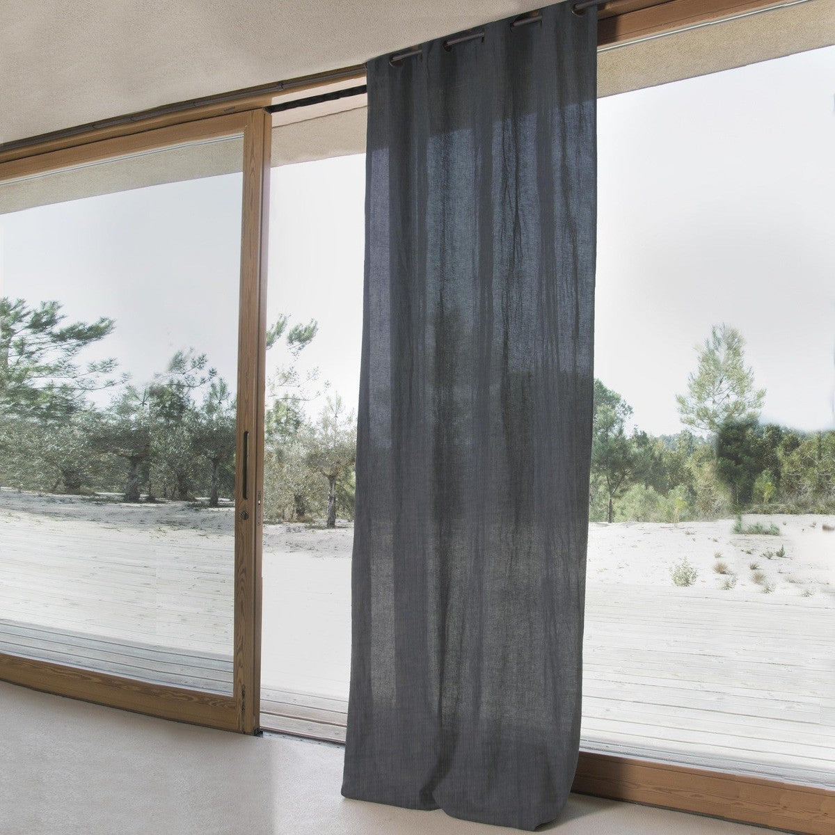 HORTENSE 140x290 washed linen eyelet curtain