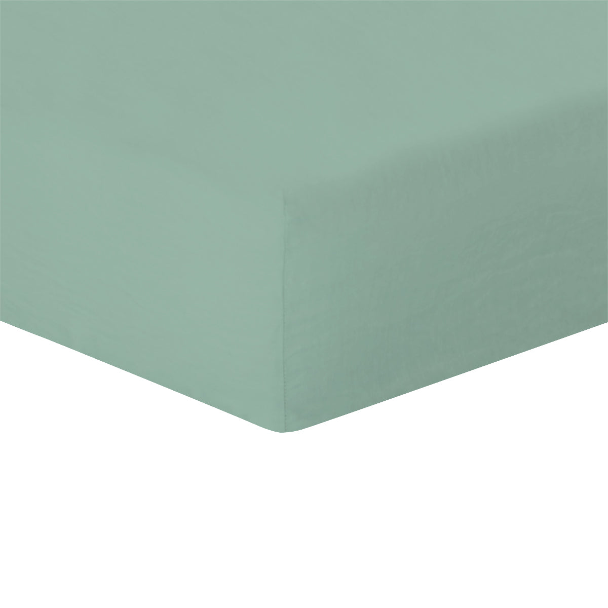 Drap housse lin lavé vert pistache HORTENSE - febronie.com