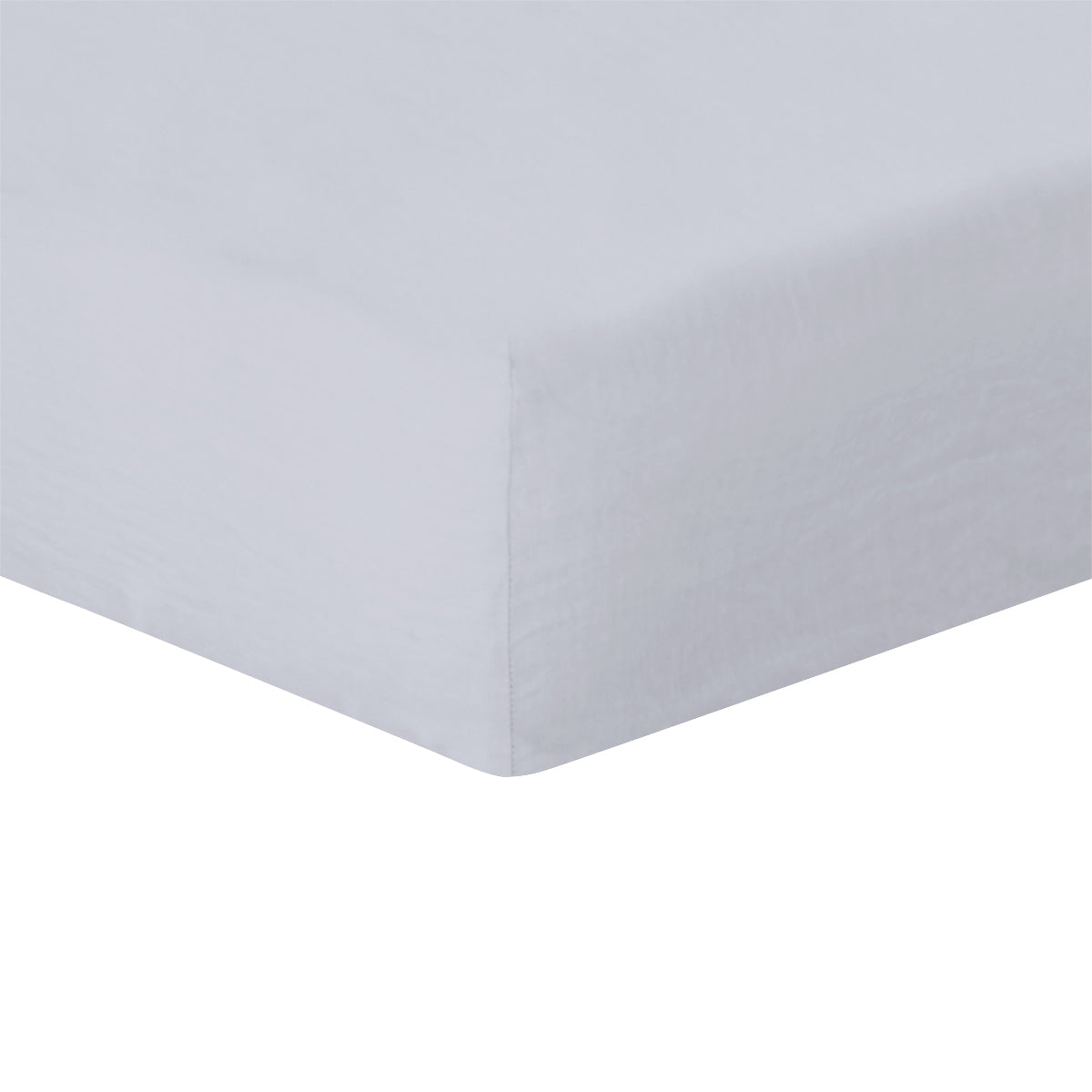 Drap housse lin lavé gris perle HORTENSE - febronie.com
