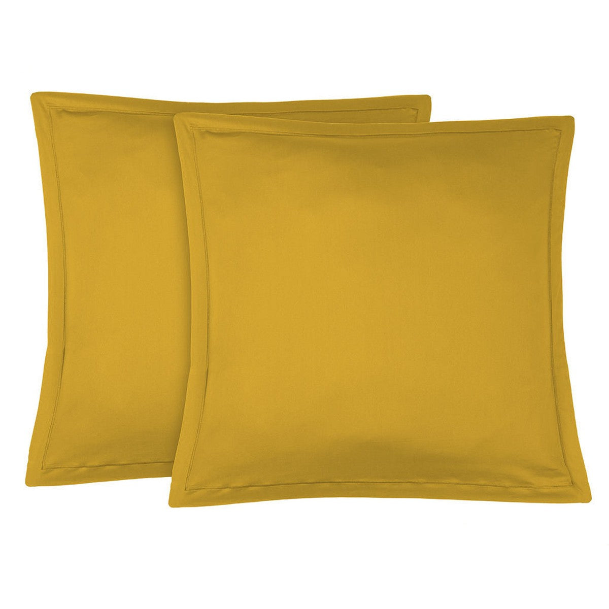 Federa in raso di cotone color senape JULIA (x2)