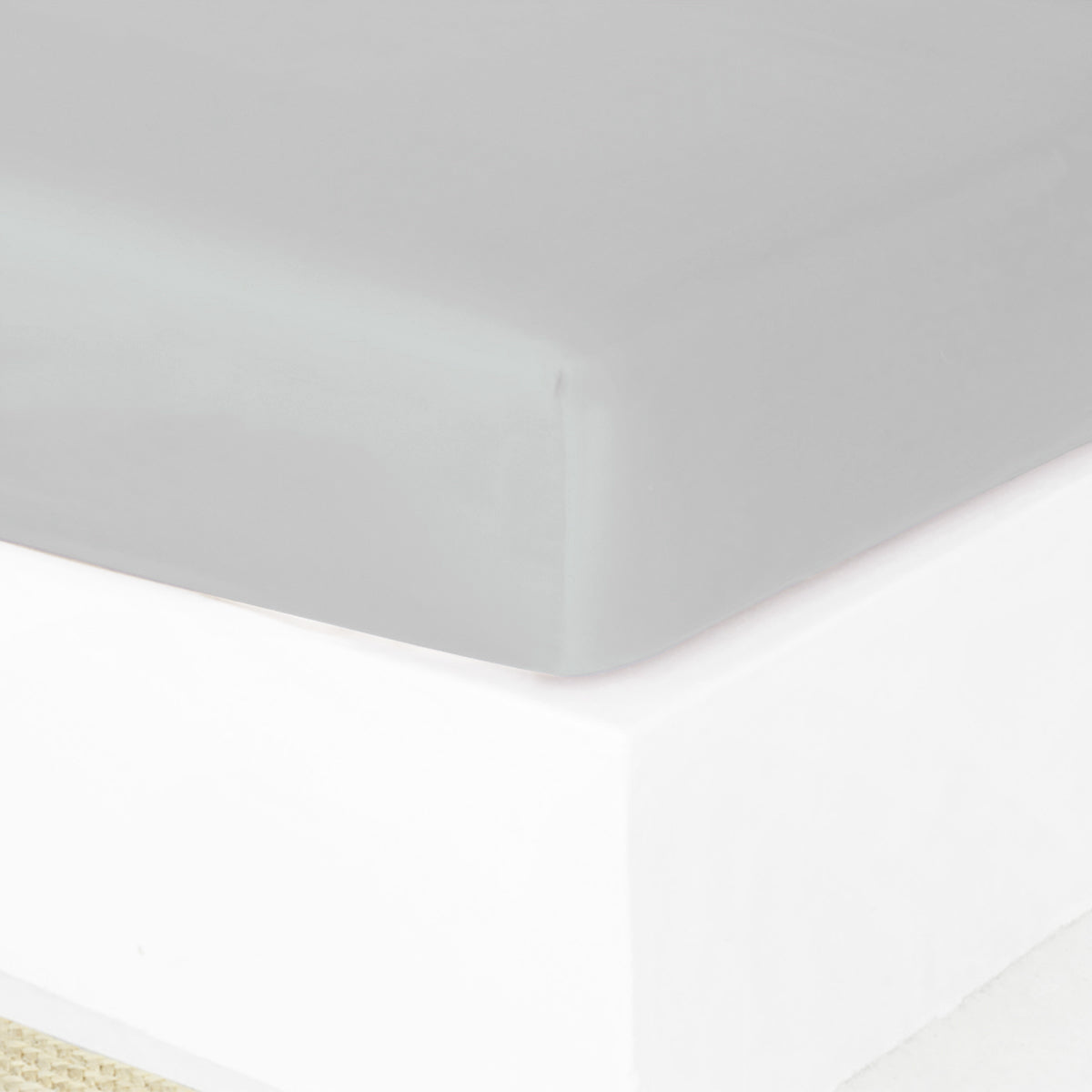 Drap housse satin de coton gris perle JULIA - febronie.com