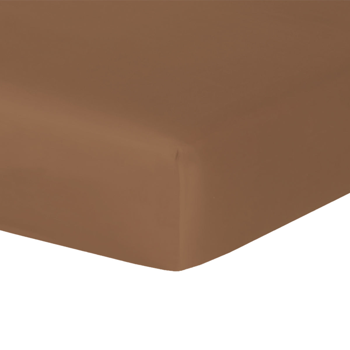 Drap housse satin de coton caramel JULIA - febronie.com