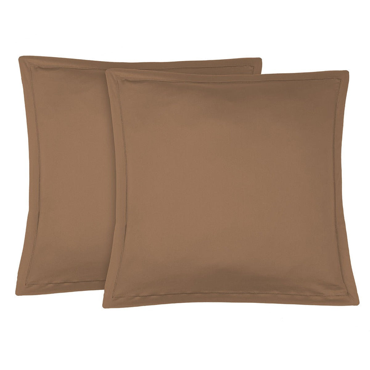 Taie d'oreiller (x2) satin de coton caramel JULIA