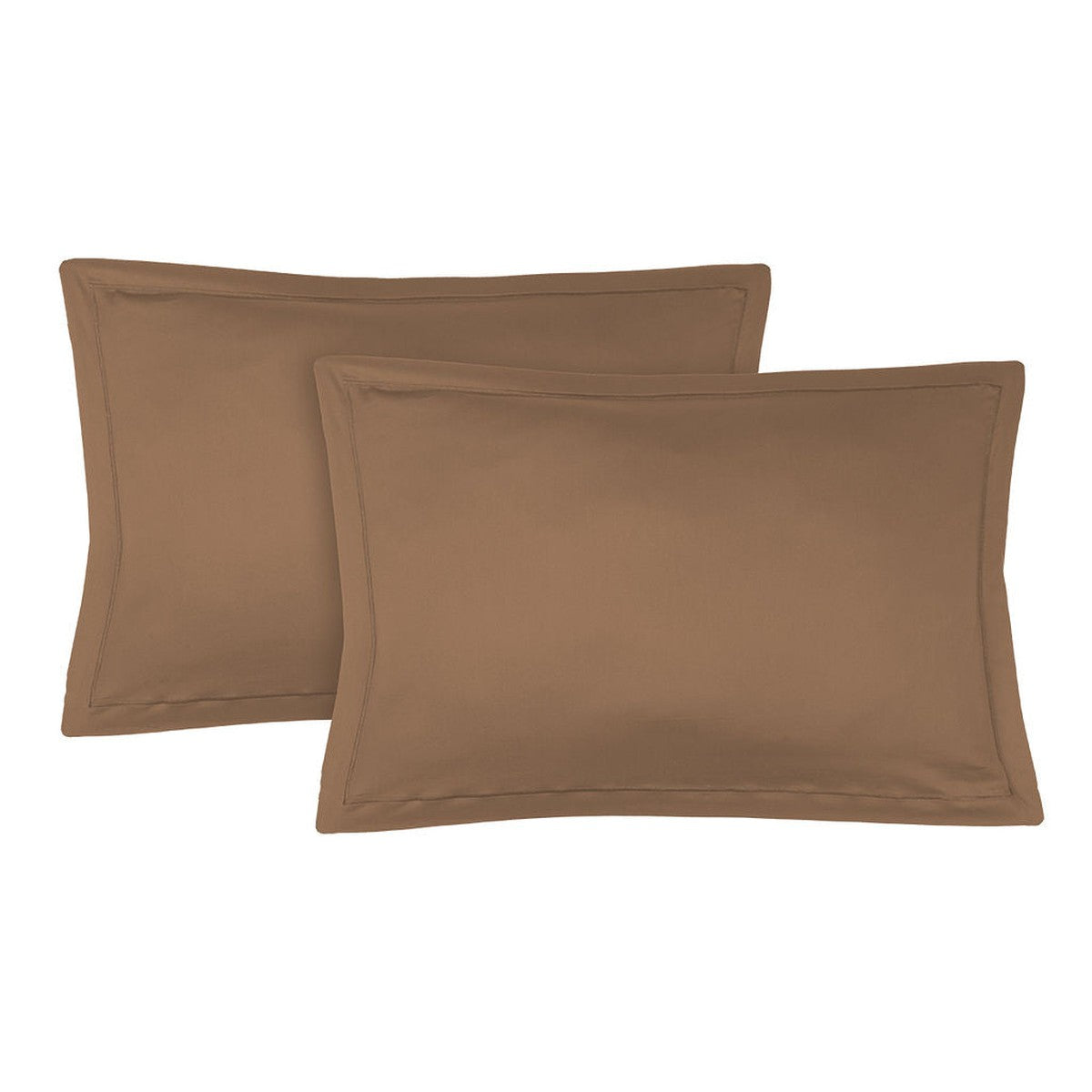 Taie d'oreiller (x2) satin de coton caramel JULIA