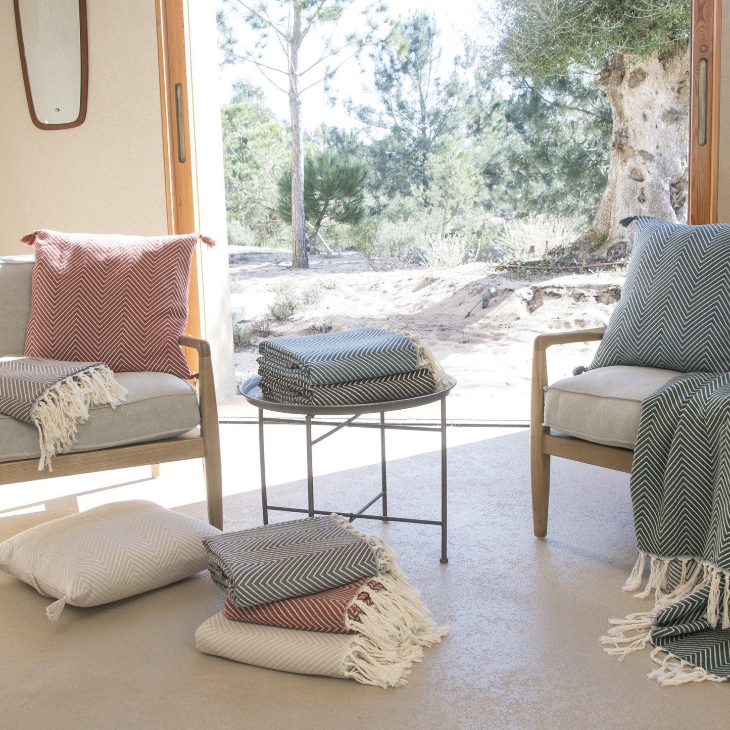 Plaid coton taupe AMSTERDAM febronie.com