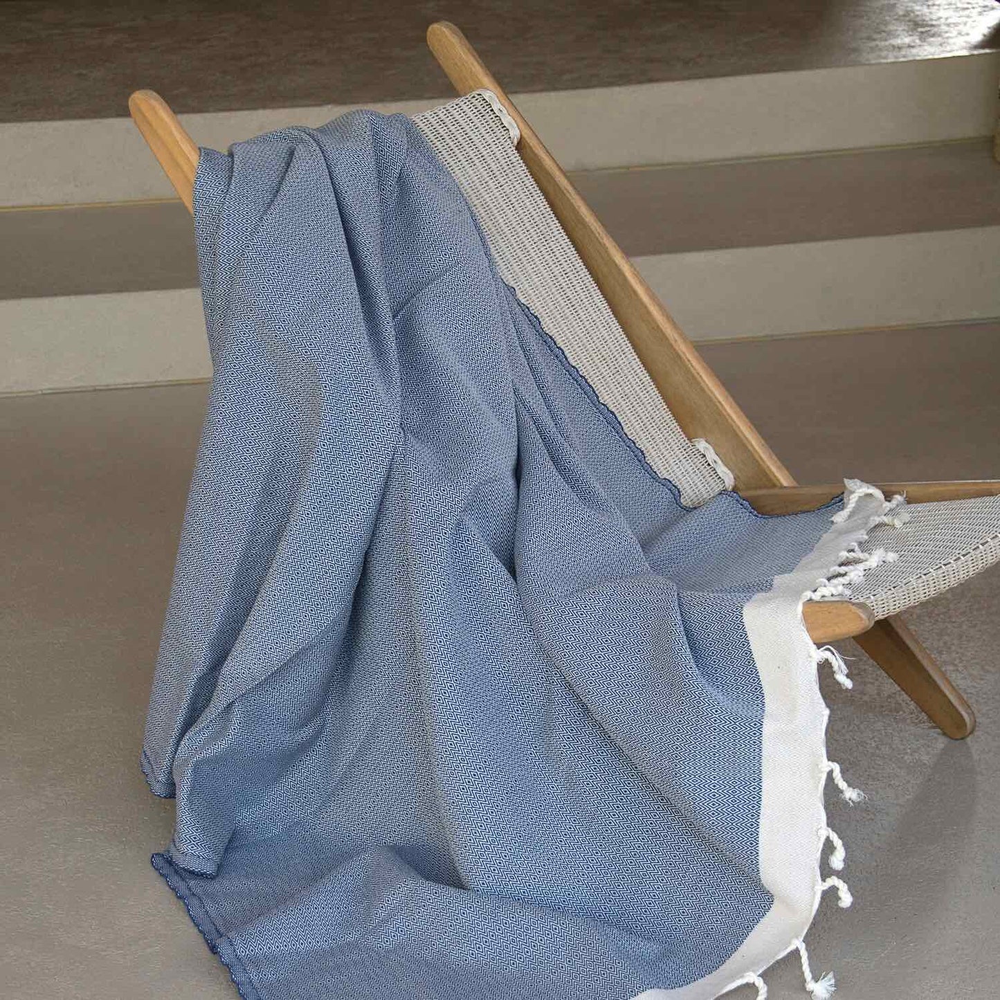 Plaid coton bleu marine COURCHEVEL