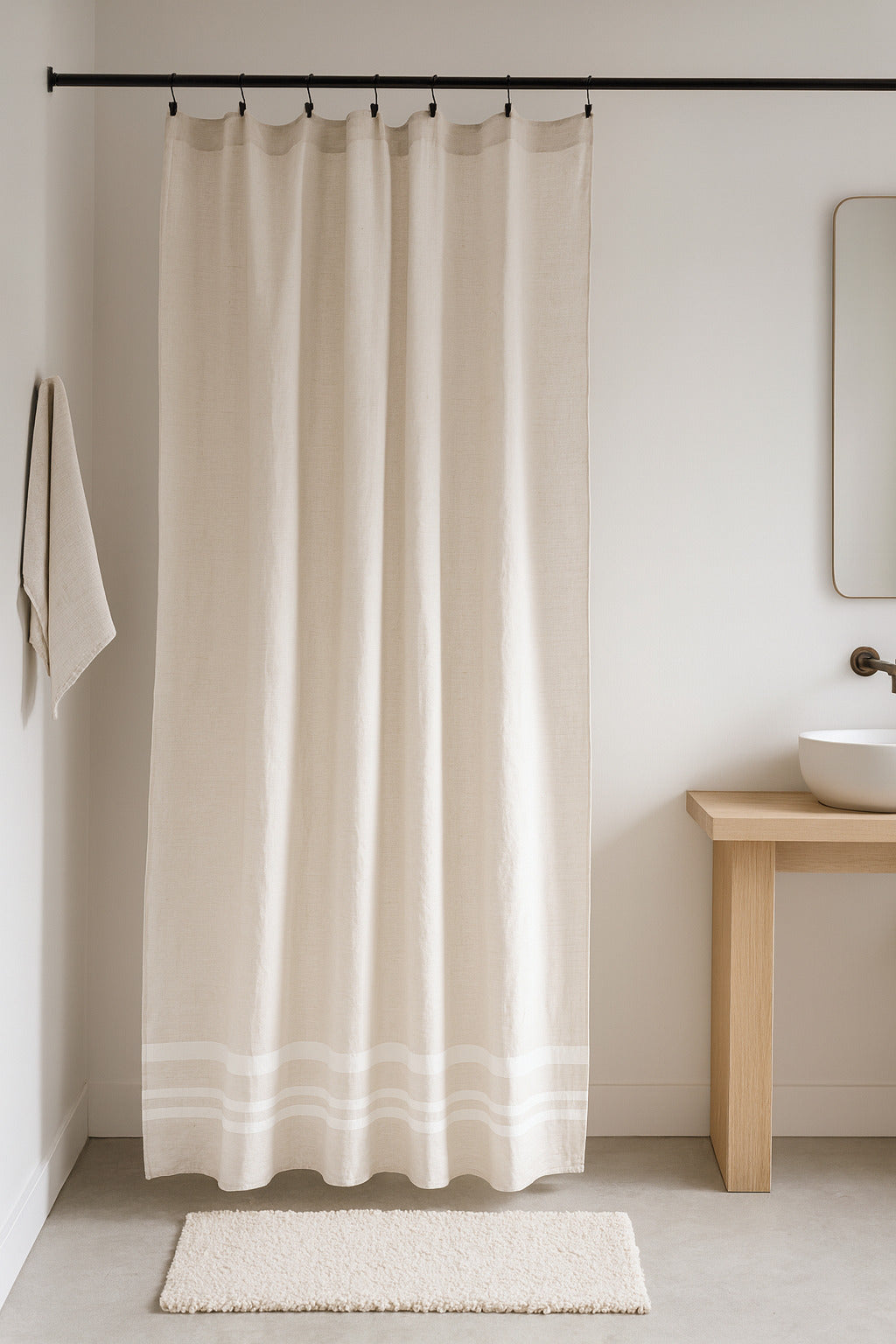 Panneau de rideau coton 180x200 MAHDIA - lin