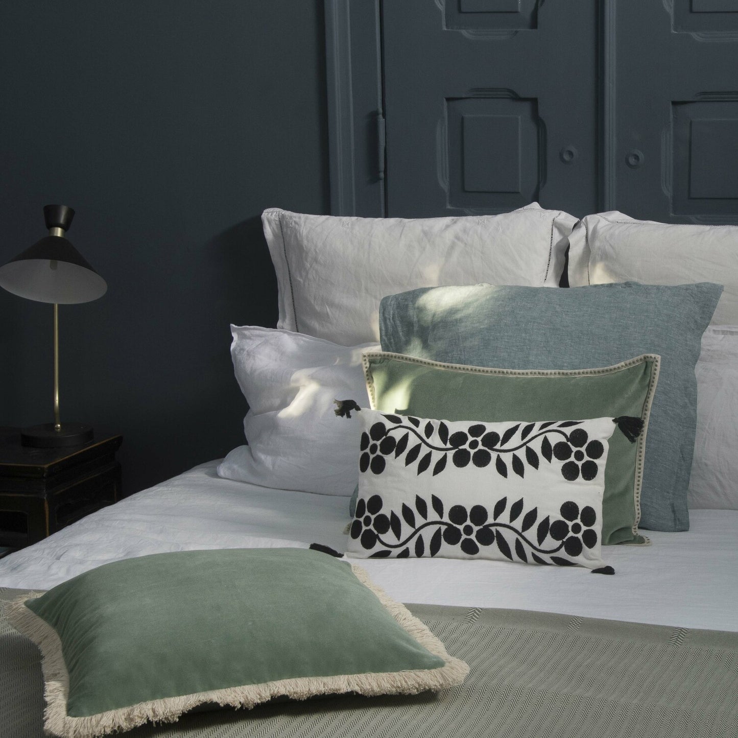 ERIN cotton velvet cushion 60x40