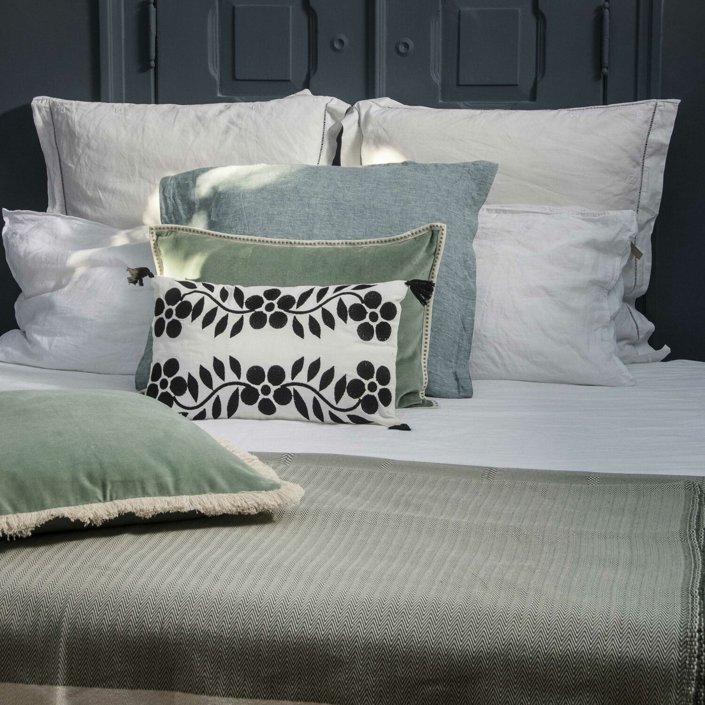 ERIN cotton velvet cushion 60x40