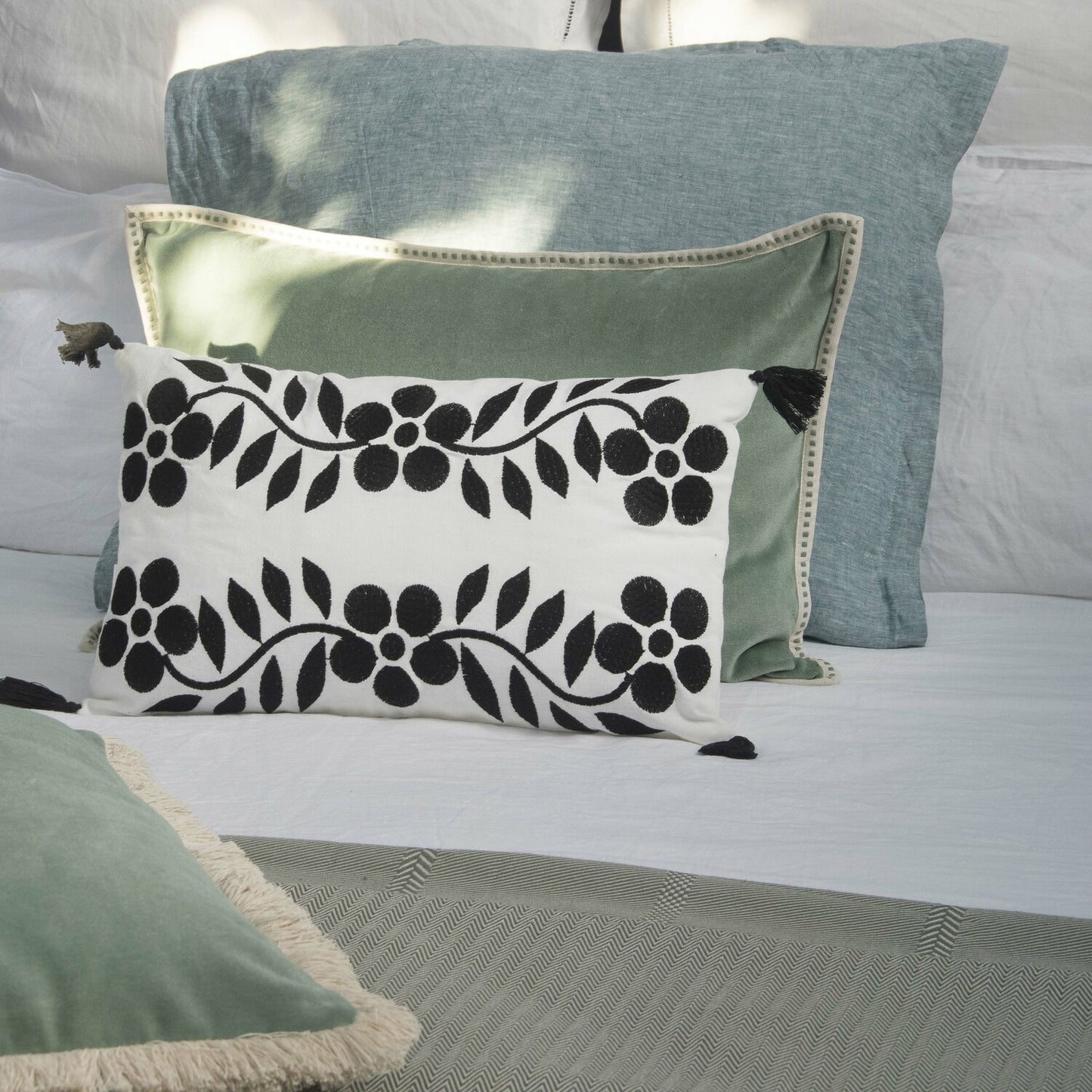ERIN cotton velvet cushion 60x40