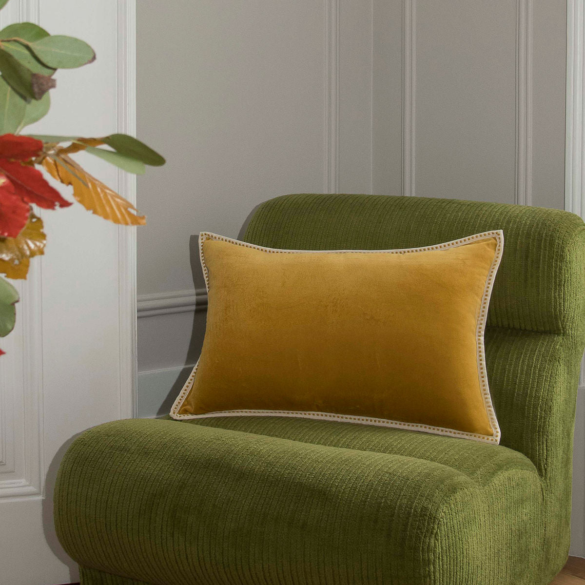 ERIN cotton velvet cushion 60x40