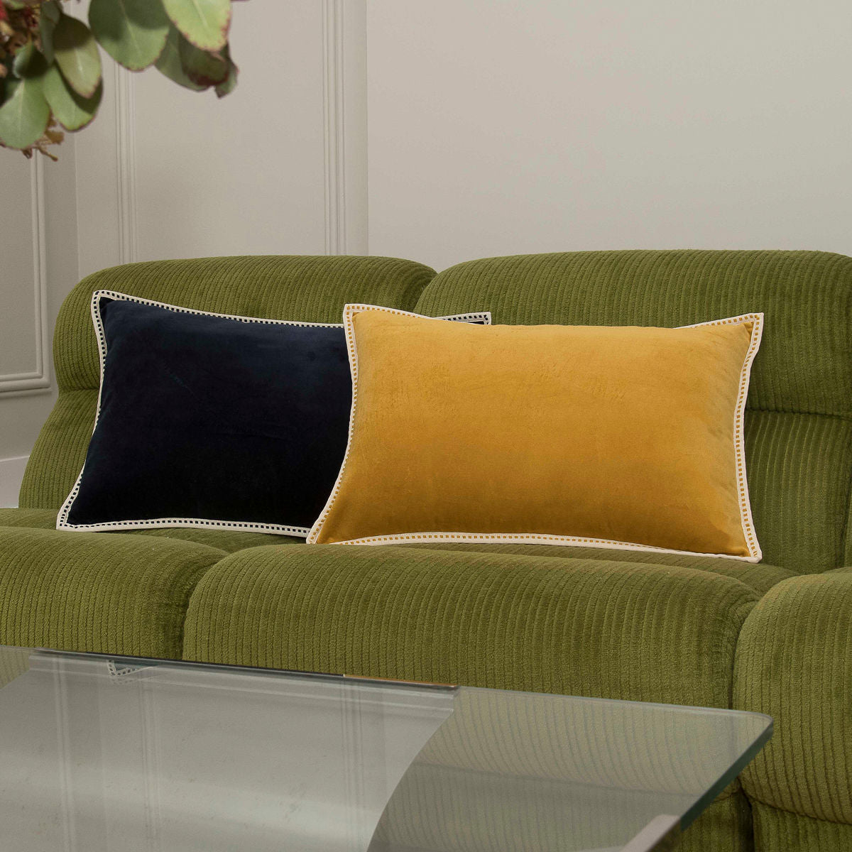 ERIN cotton velvet cushion 60x40