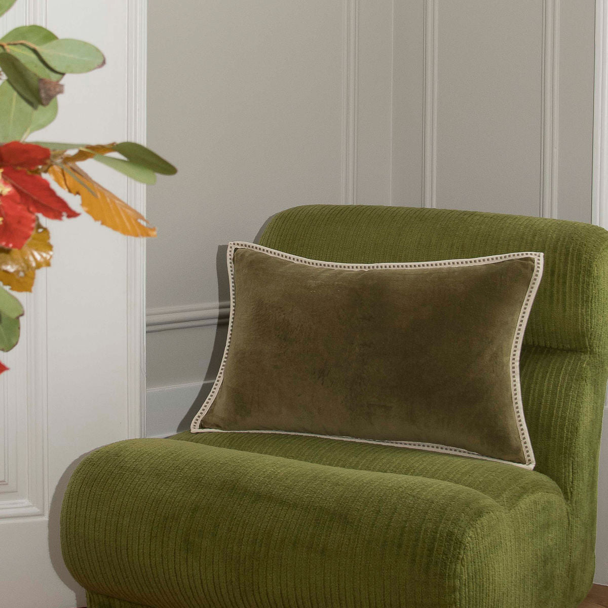 ERIN cotton velvet cushion 60x40