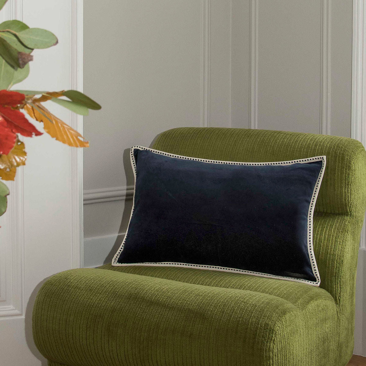 ERIN cotton velvet cushion 60x40