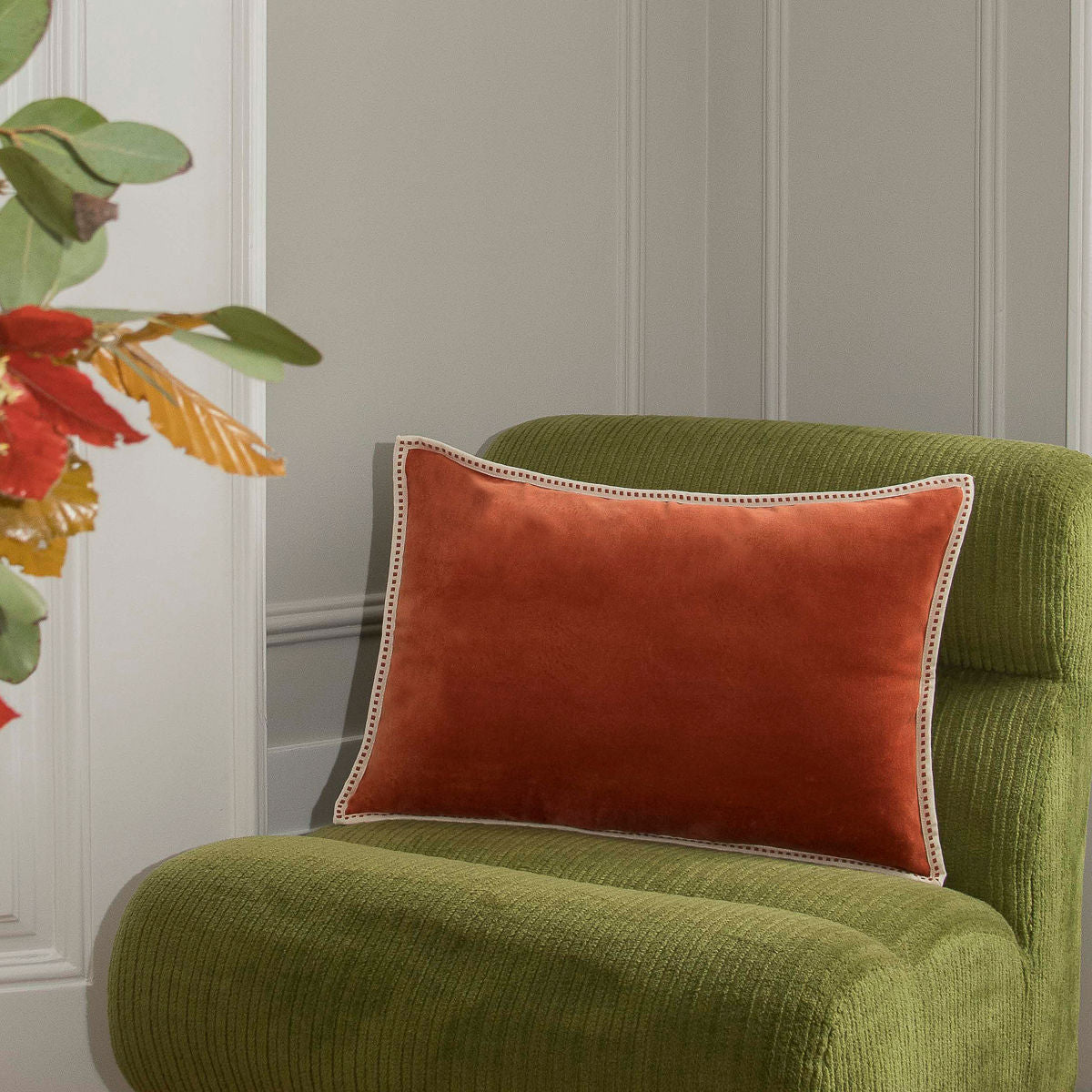 ERIN cotton velvet cushion 60x40