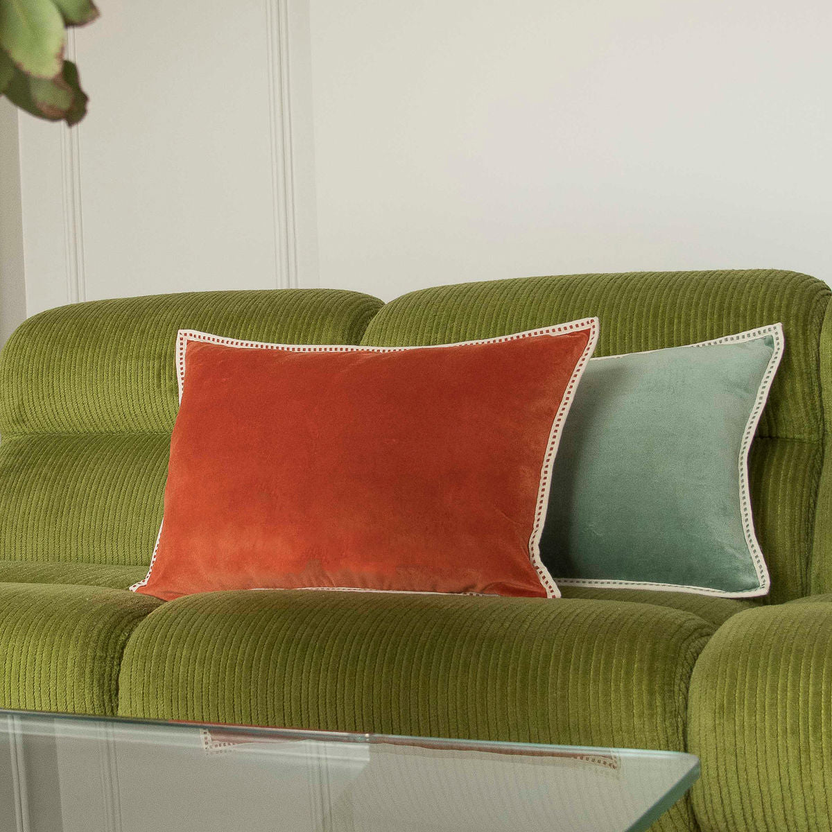 ERIN cotton velvet cushion 60x40