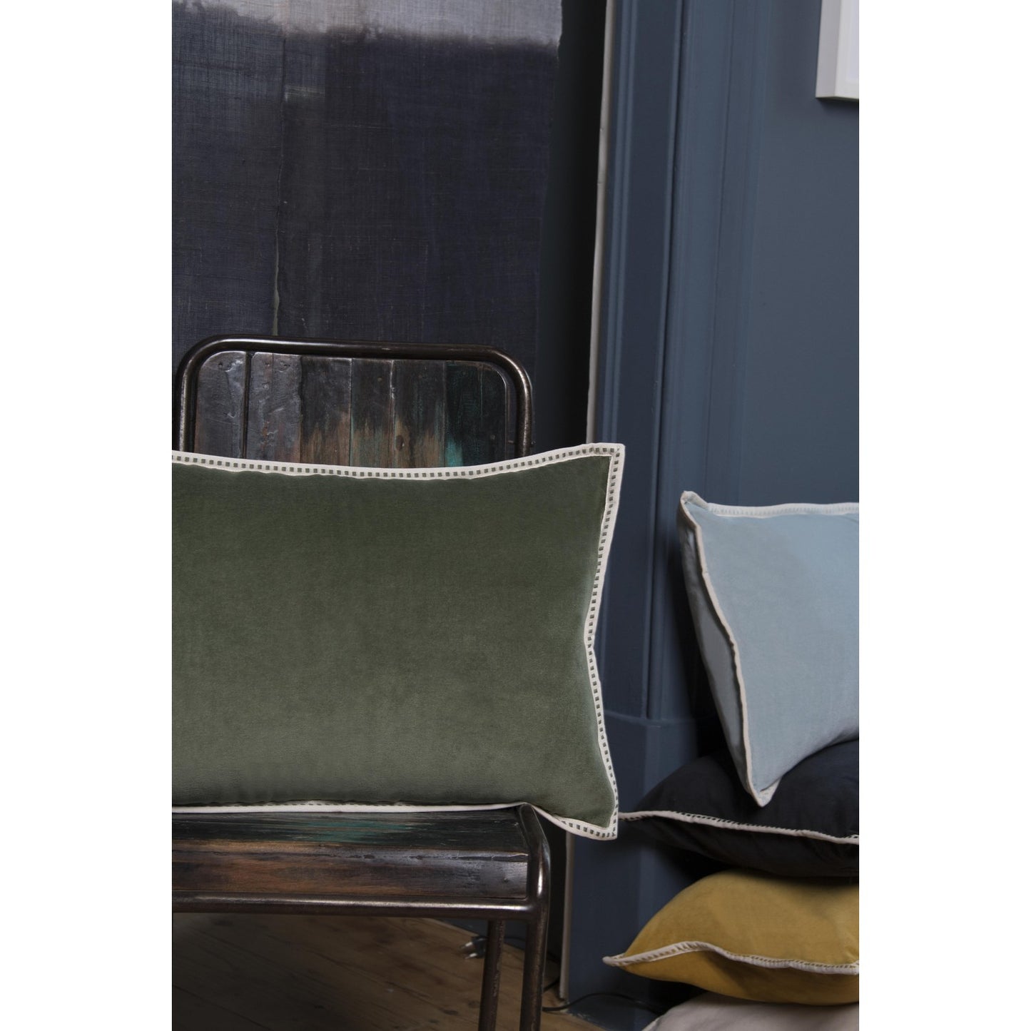 ERIN cotton velvet cushion 60x40