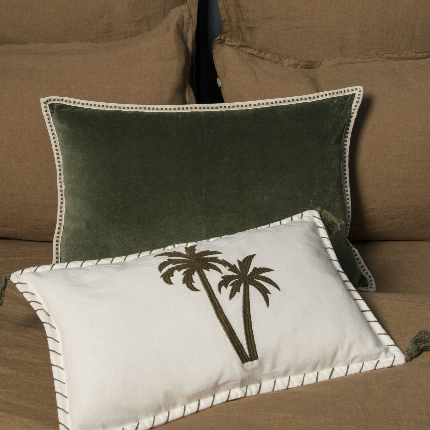 ERIN cotton velvet cushion 60x40