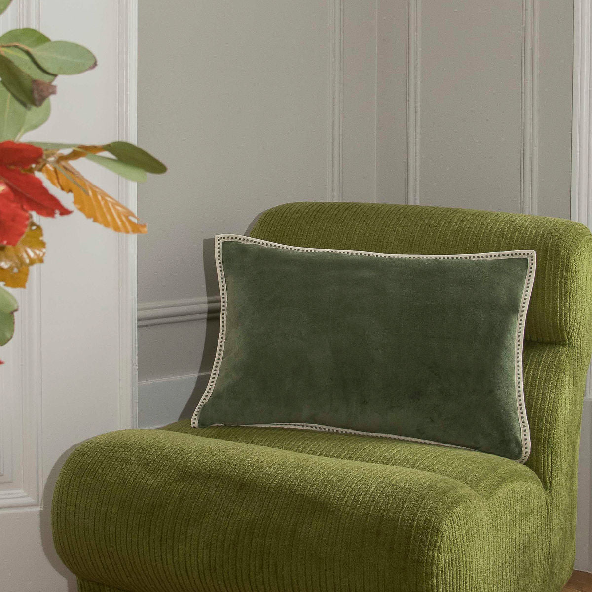 ERIN cotton velvet cushion 60x40
