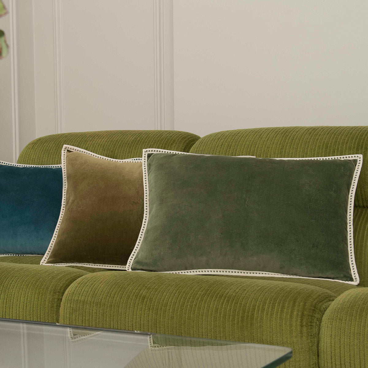 ERIN cotton velvet cushion 60x40
