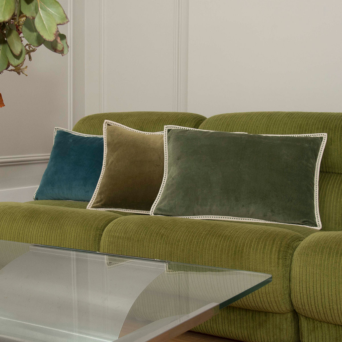 ERIN cotton velvet cushion 60x40