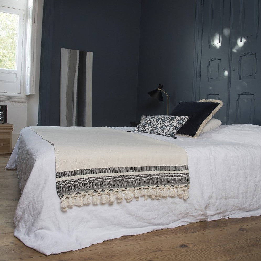 Plaid coton noir IVAN febronie.com