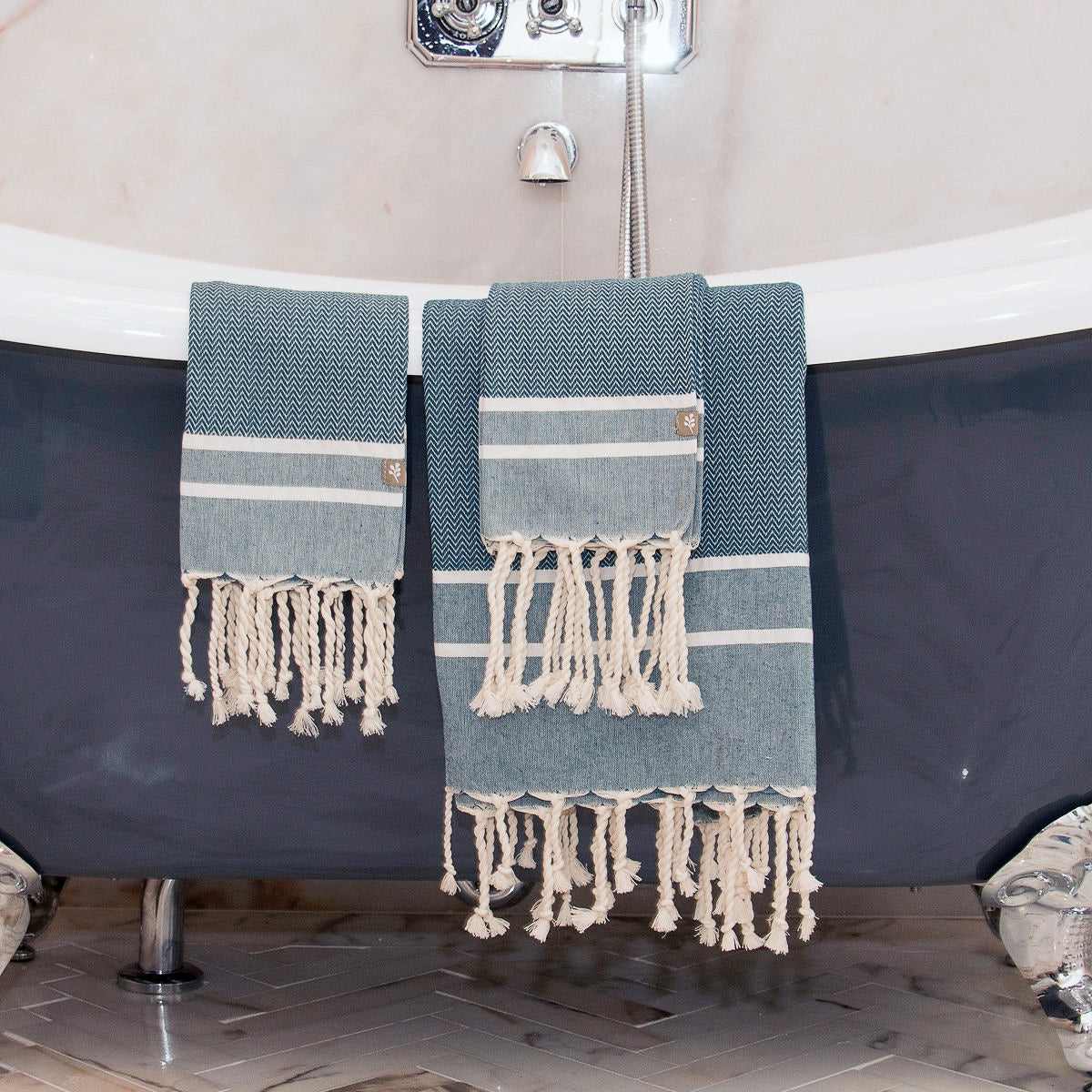 Foutas de bain (1+2) coton 100x200+2(50x80) STOCKHOLM