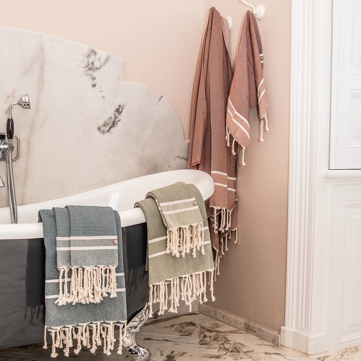 Foutas de bain (1+2) coton 100x200+2(50x80) STOCKHOLM