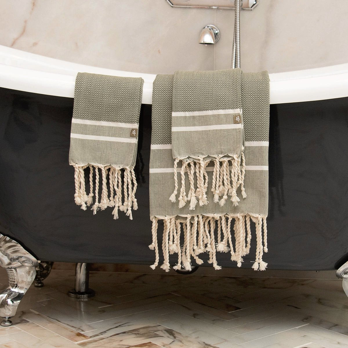 Foutas de bain (1+2) coton 100x200+2(50x80) STOCKHOLM