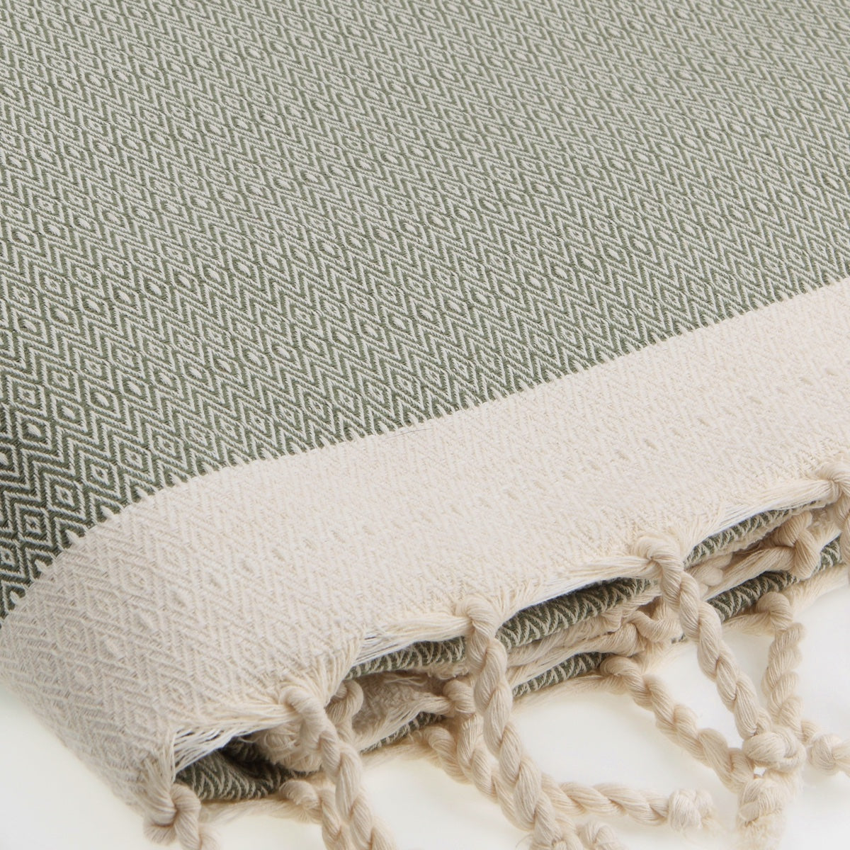 Plaid coton vert olive COURCHEVEL febronie.com