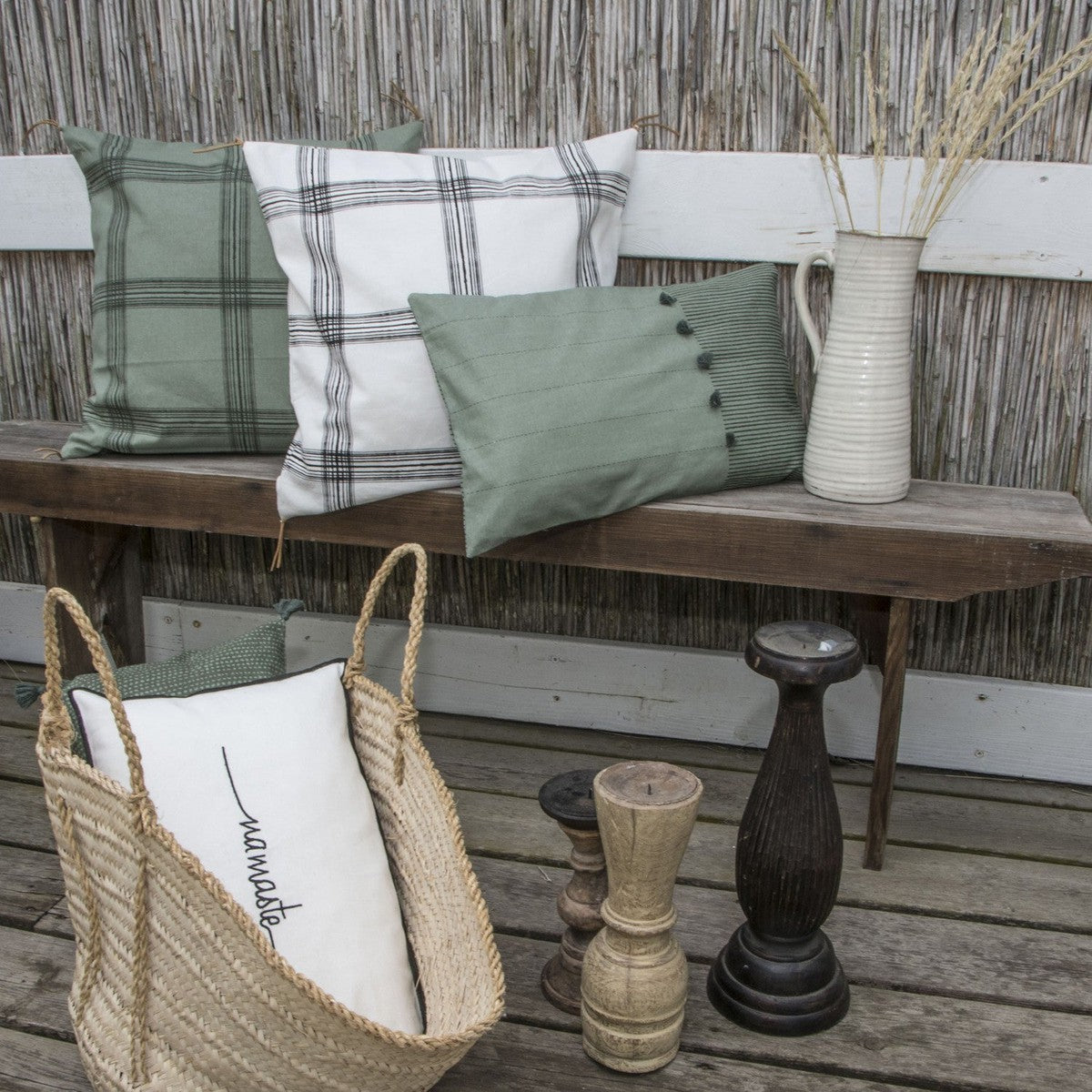 Lot de 2 housses de coussin coton 50x50 MADRAS