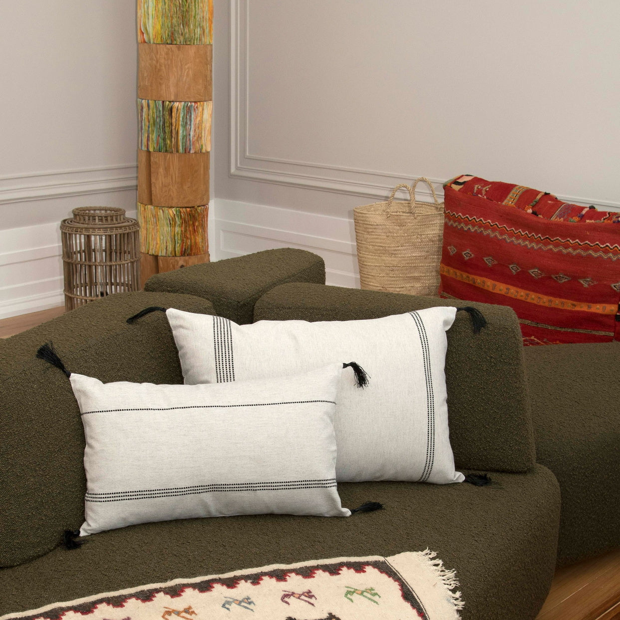 Housse de coussin coton 60x40 HANA