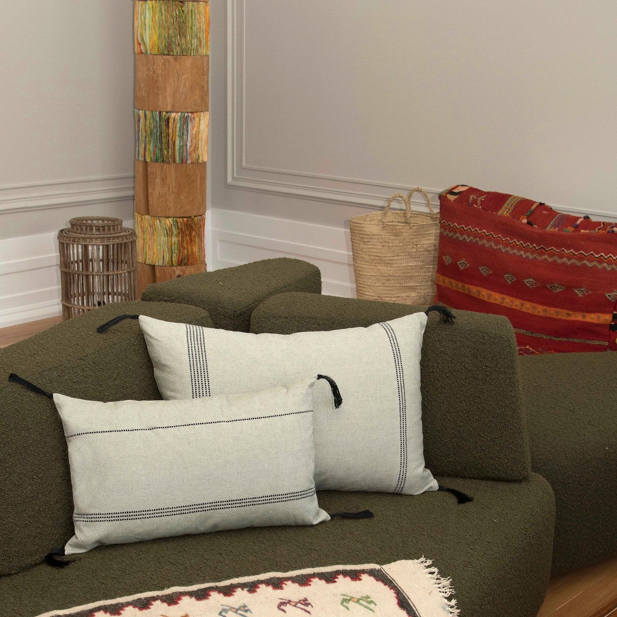 Housse de coussin coton 60x40 HANA