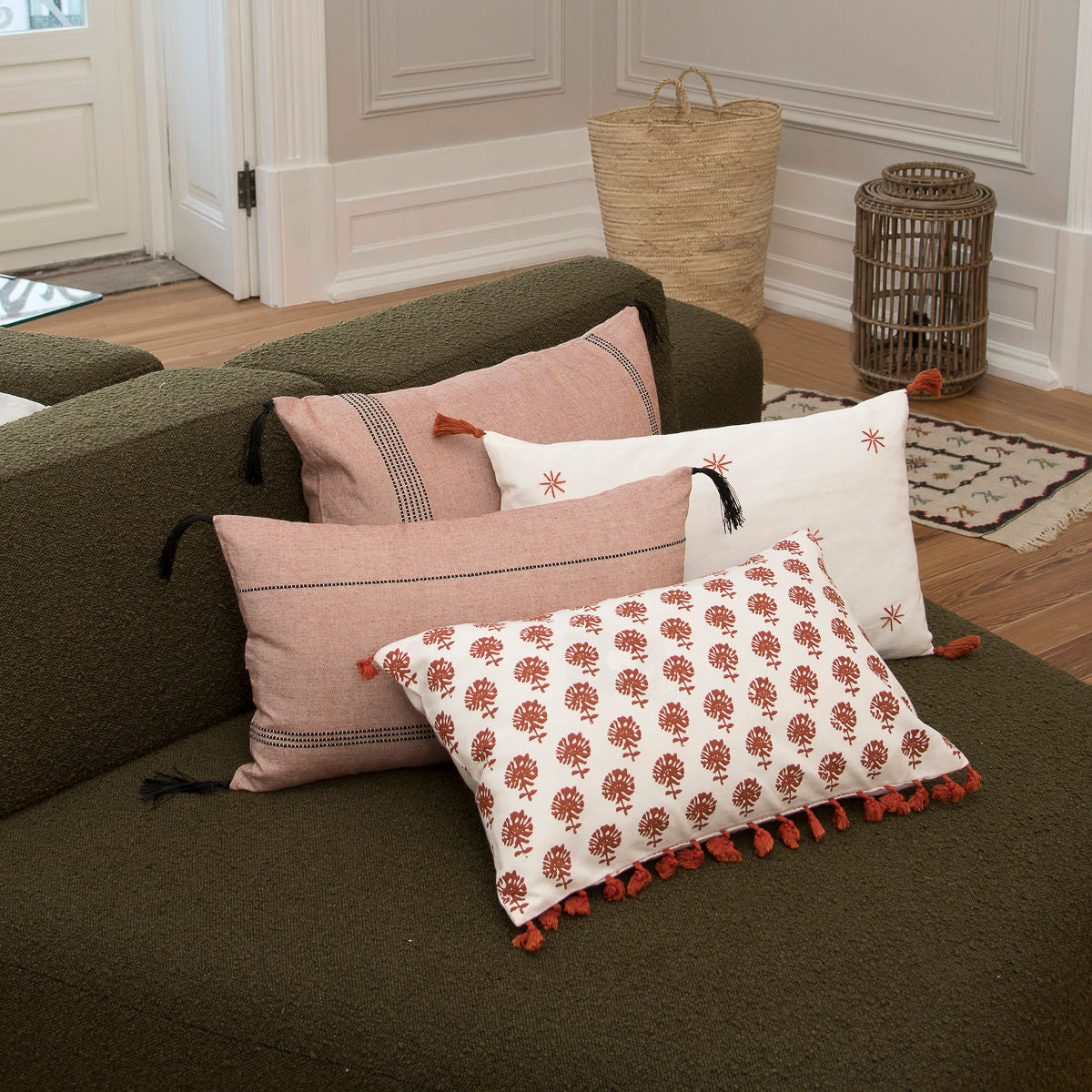 Housse de coussin coton 60x40 HANA