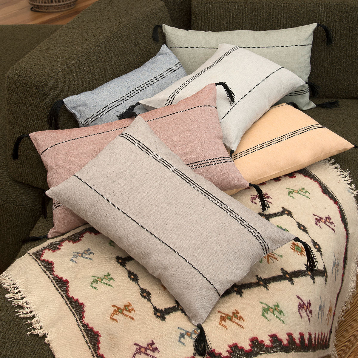 Housse de coussin coton 50x30 HANA