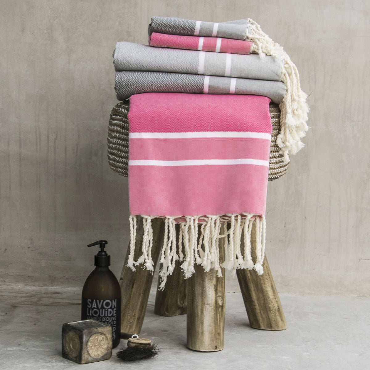 Foutas de bain (1+2) coton 100x200+2(50x80) STOCKHOLM