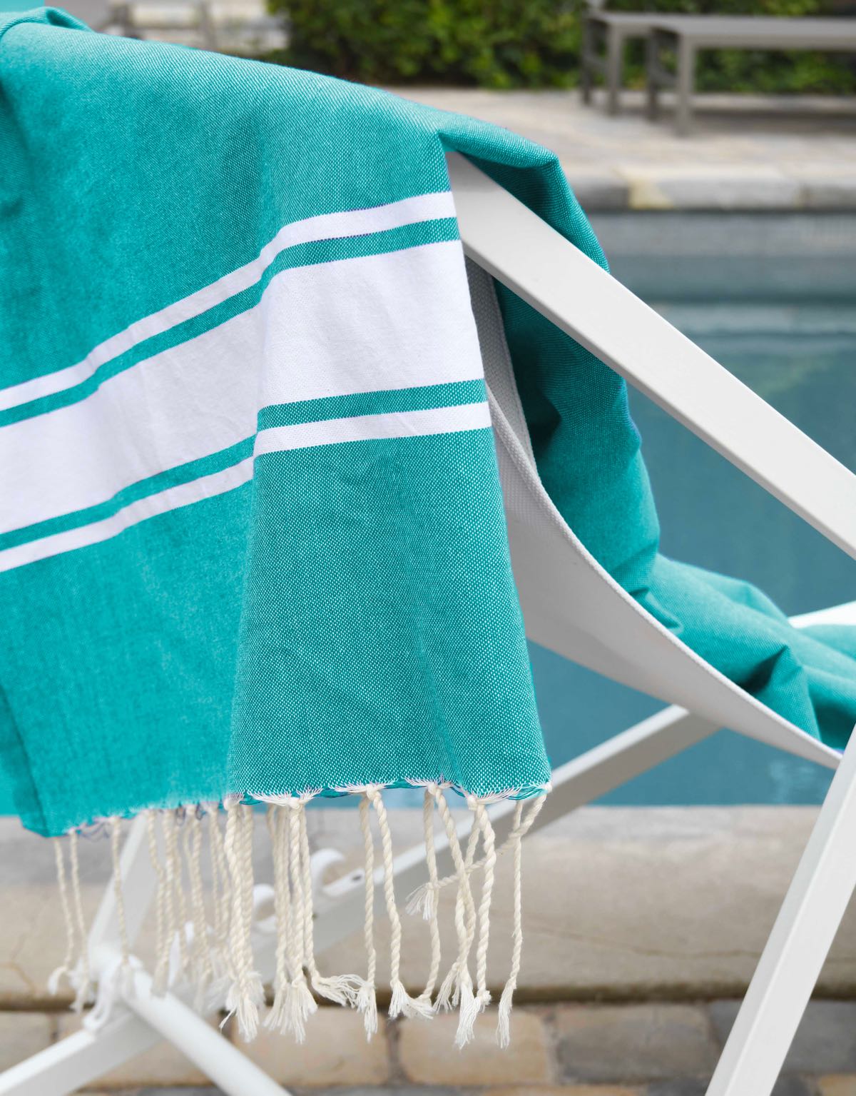 Lot de 2 foutas coton 100x200 MALIBU - vert turquoise