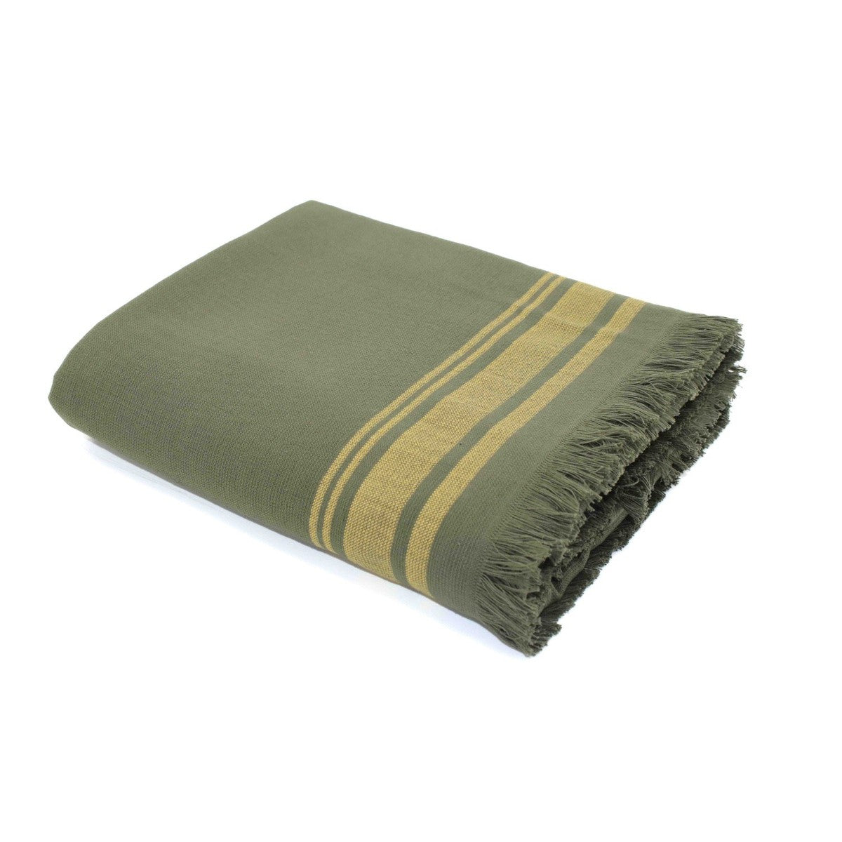Terry fouta in cotton khaki green 100x180 FARO