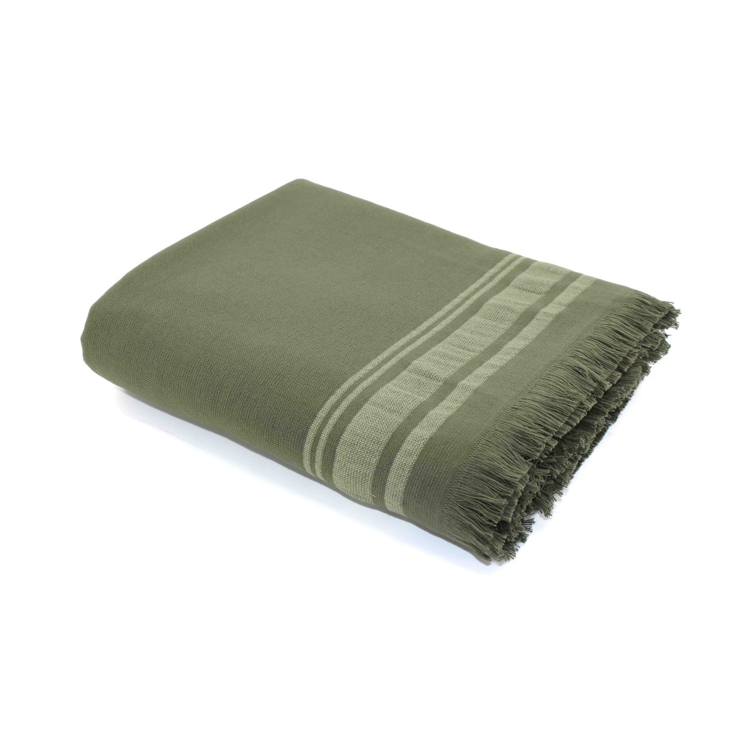 Terry fouta in cotton khaki green 100x180 FARO