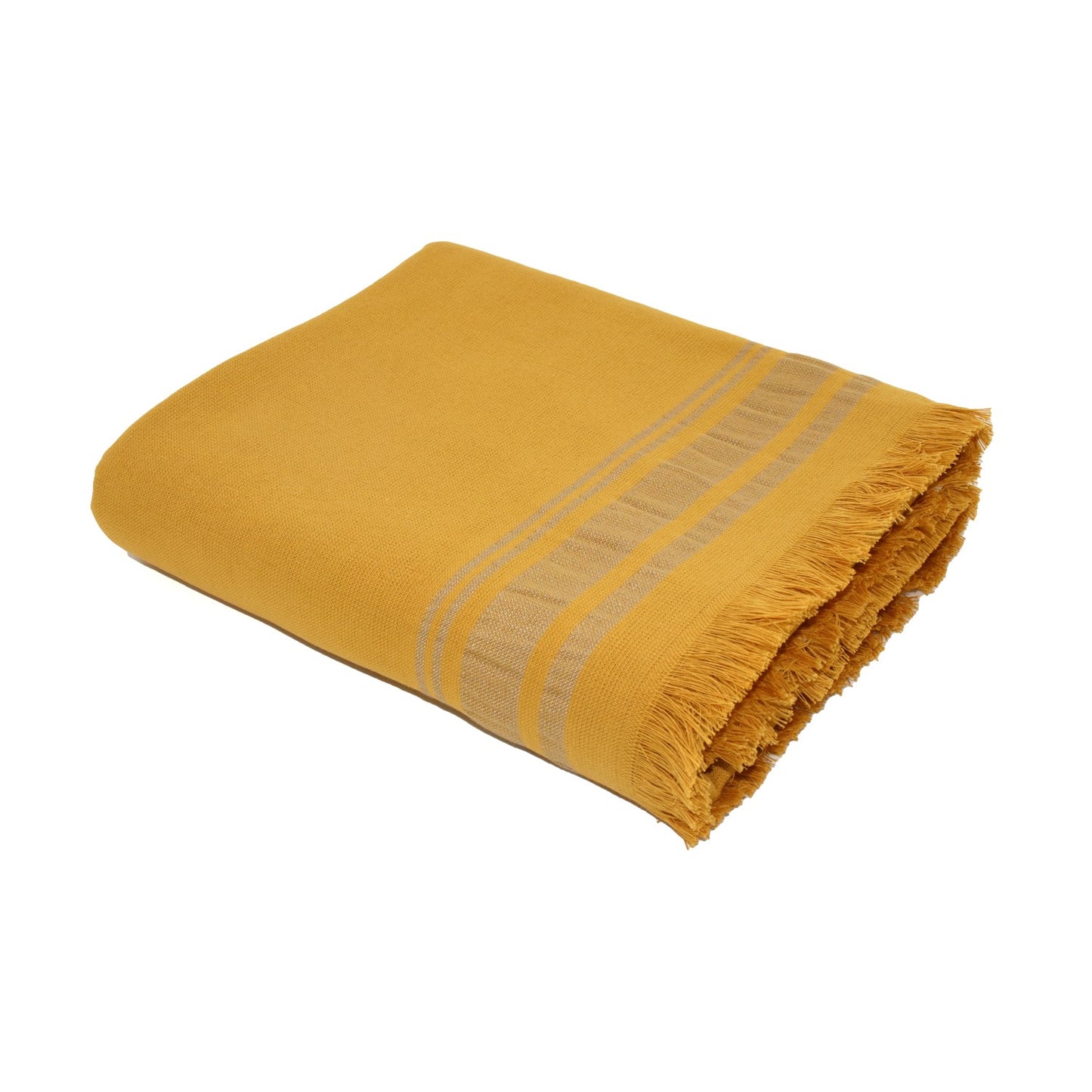 Fouta éponge coton jaune moutarde 100x180 FARO