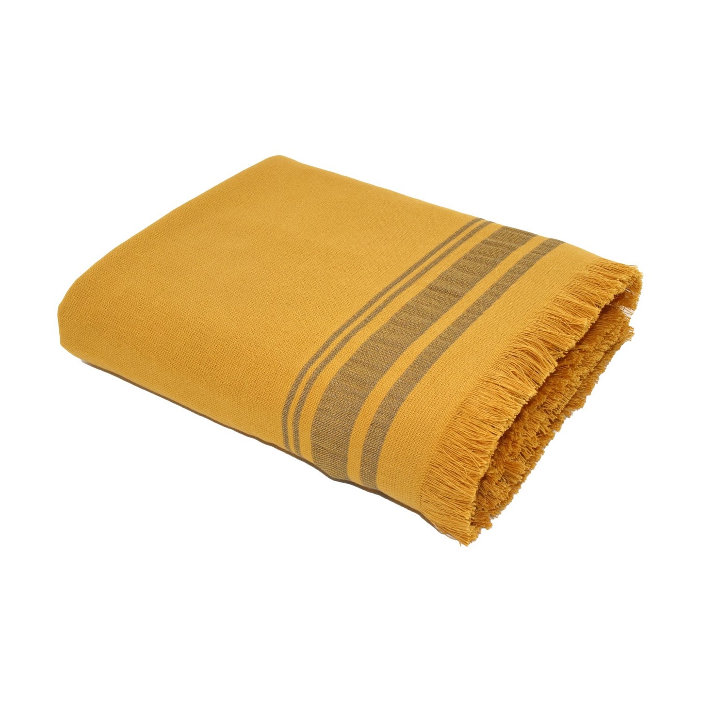 Fouta éponge coton jaune moutarde 100x180 FARO