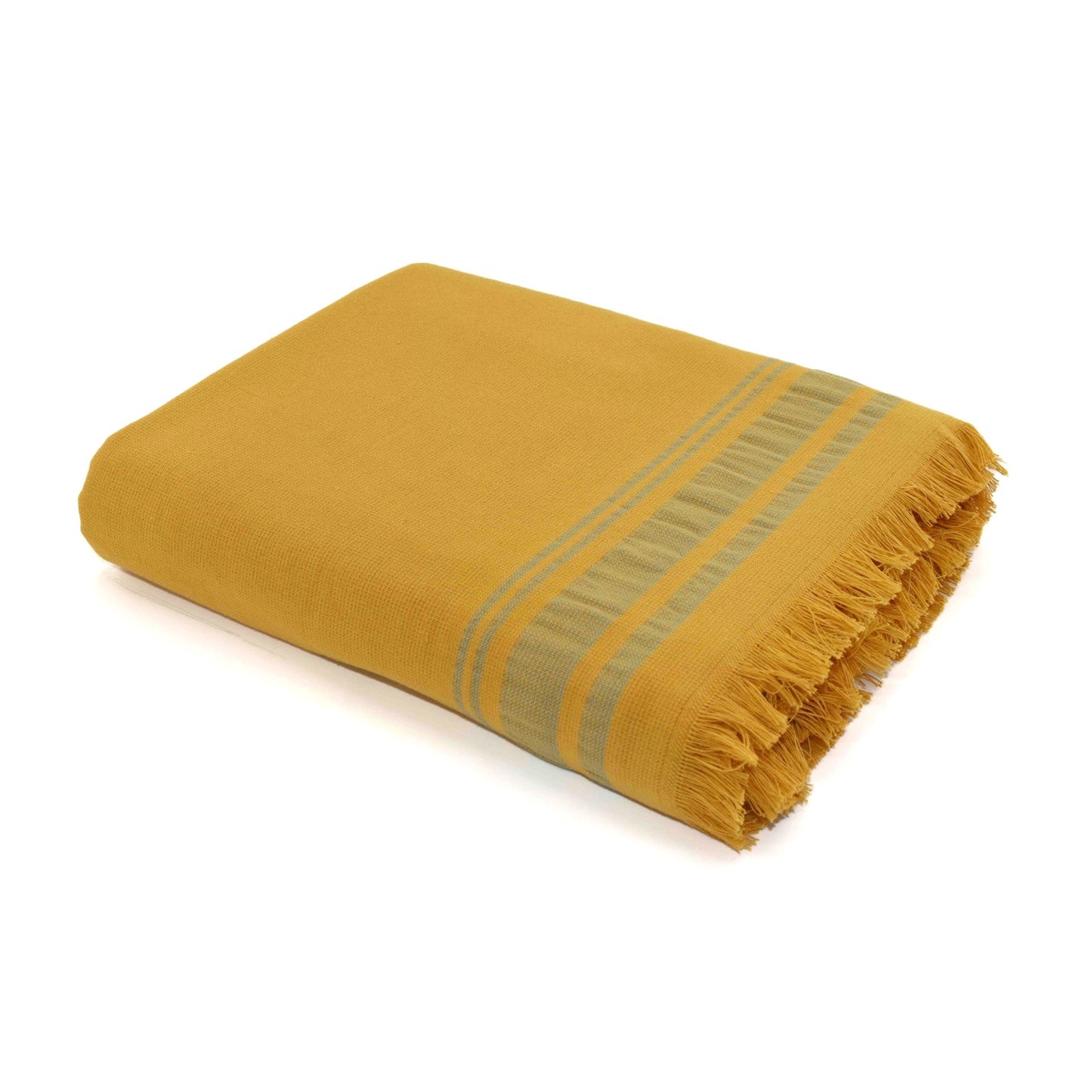 Fouta éponge coton jaune moutarde 100x180 FARO