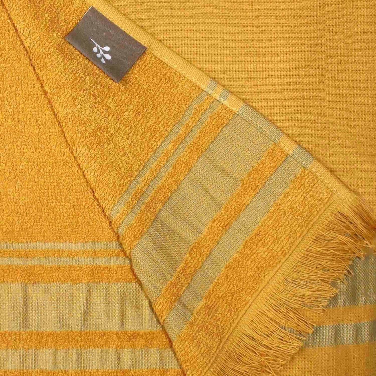 Fouta éponge coton jaune moutarde 100x180 FARO