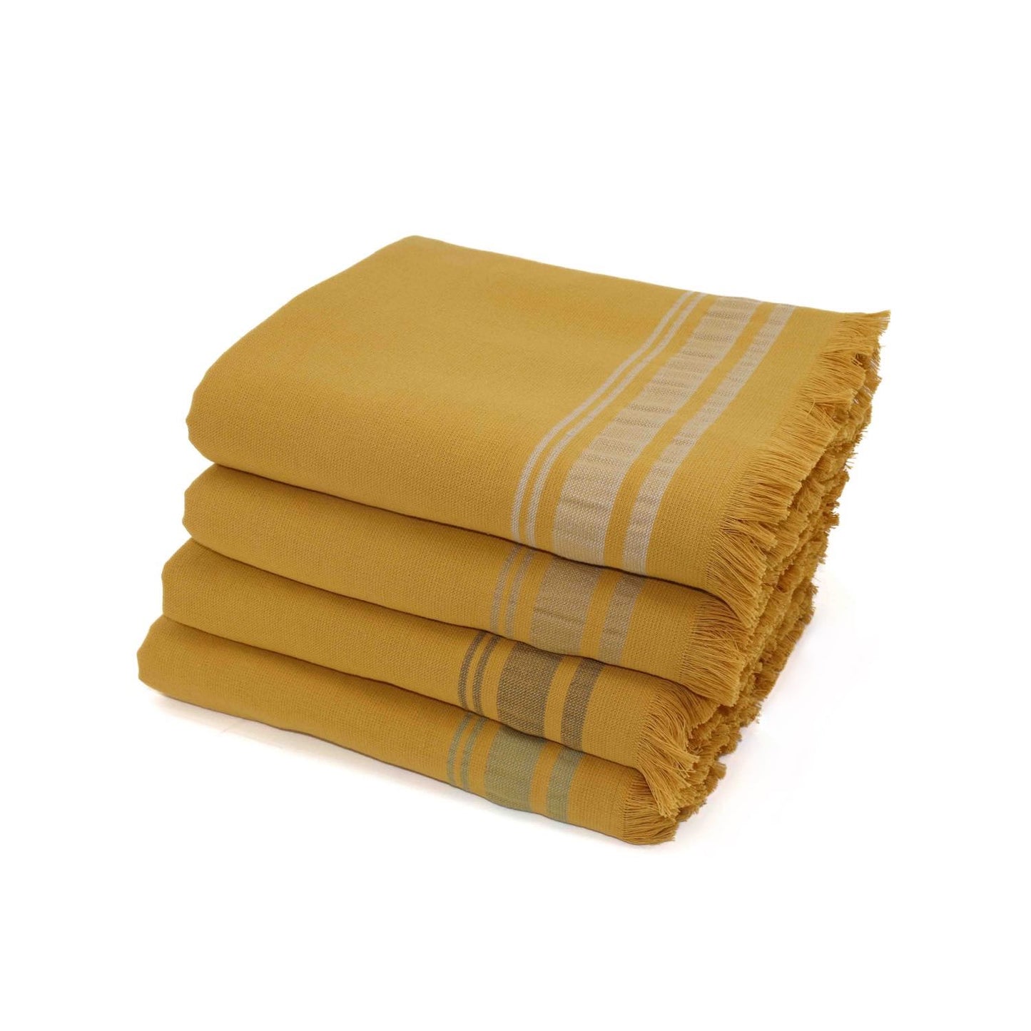 Fouta éponge coton jaune moutarde 100x180 FARO