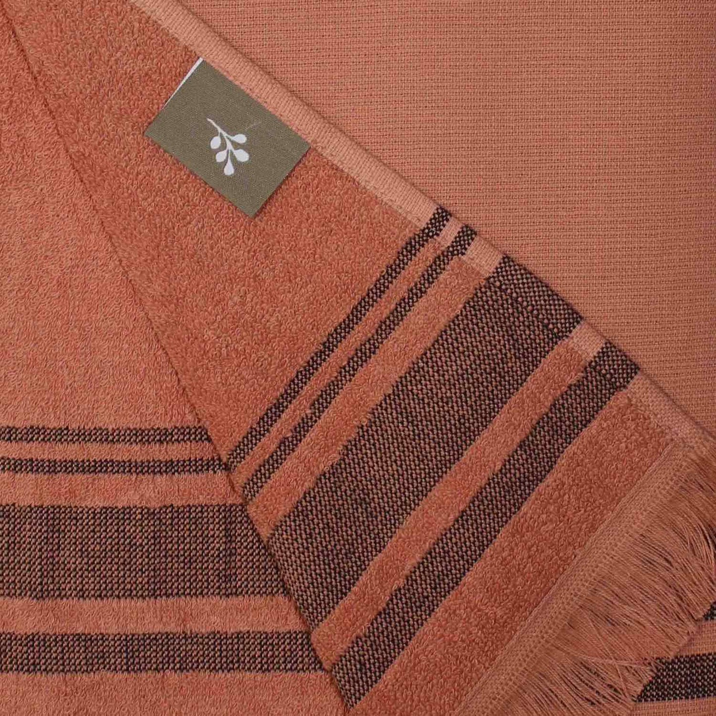 Fouta éponge coton rose argile 100x180 FARO