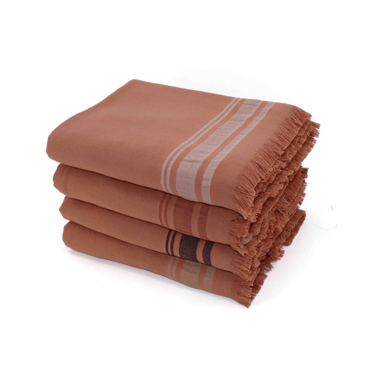 Fouta éponge coton rose argile 100x180 FARO febronie.com