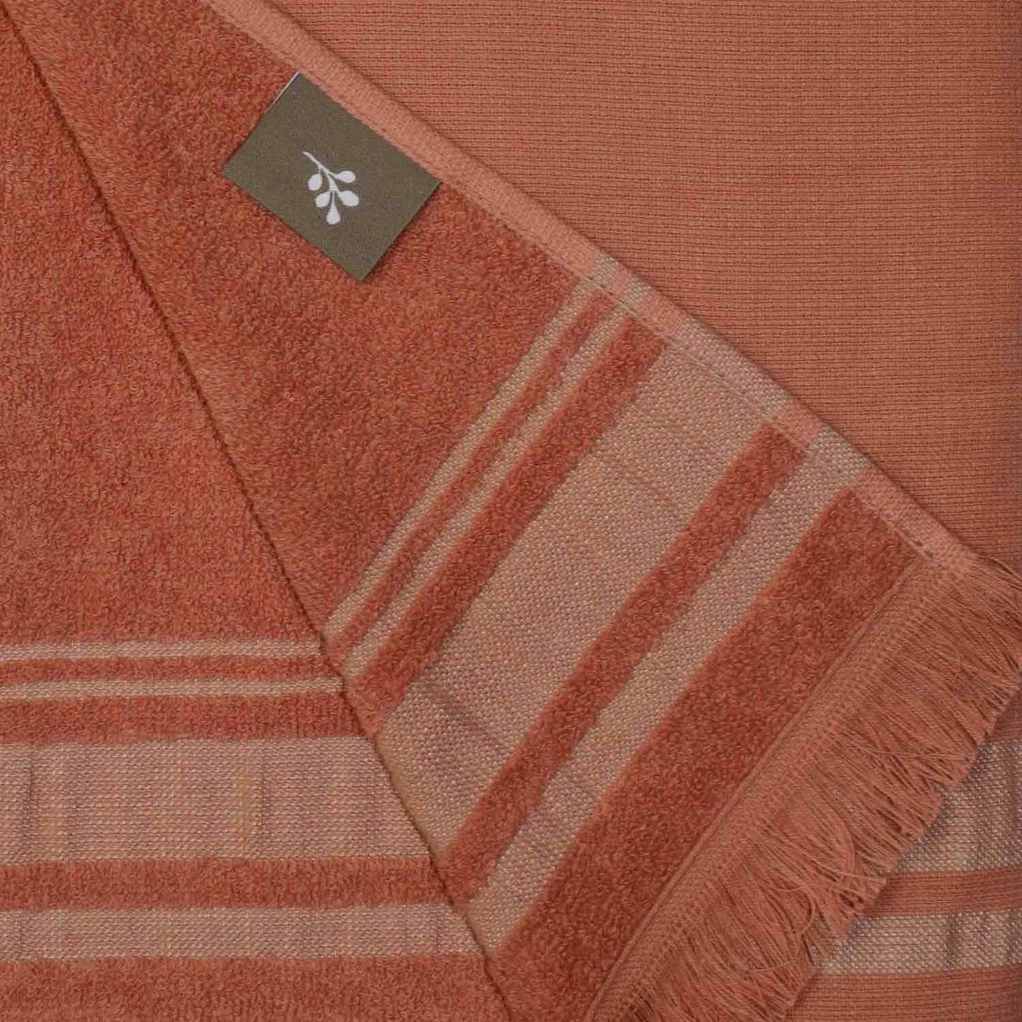 Fouta éponge coton rose argile 100x180 FARO