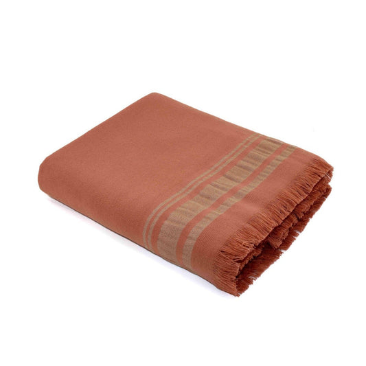 Fouta éponge coton rose argile 100x180 FARO - febronie.com