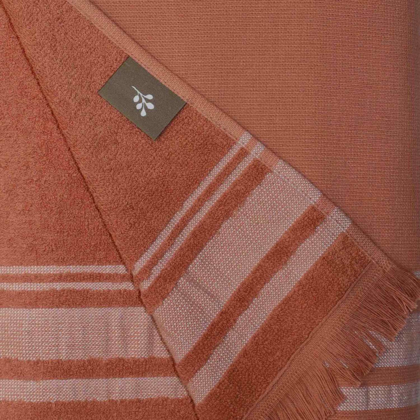 Fouta éponge coton rose argile 100x180 FARO