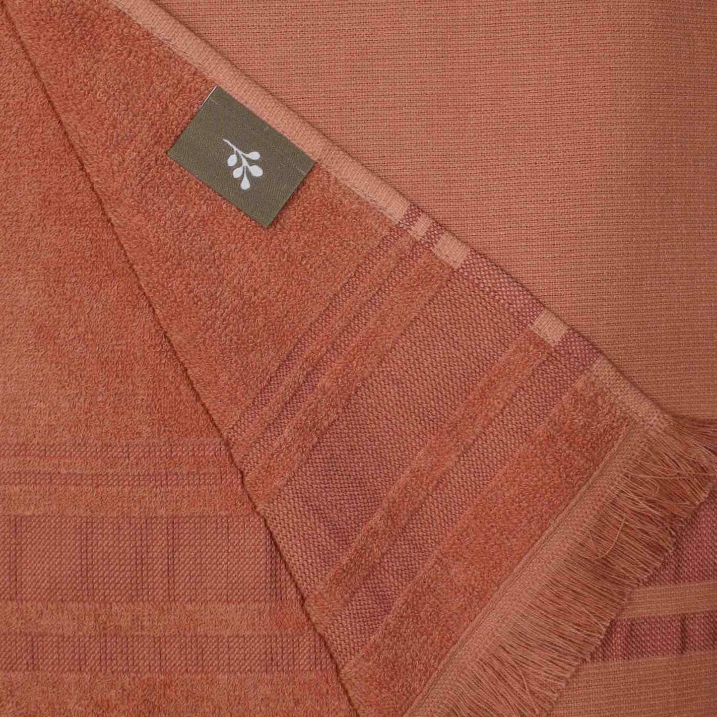 Fouta éponge coton rose argile 100x180 FARO